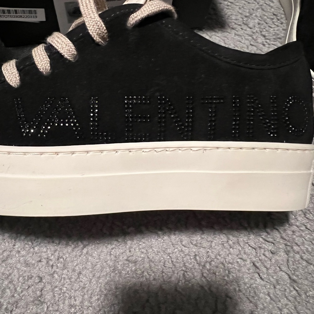 Valentino black and ivory casual sneakers size 10.